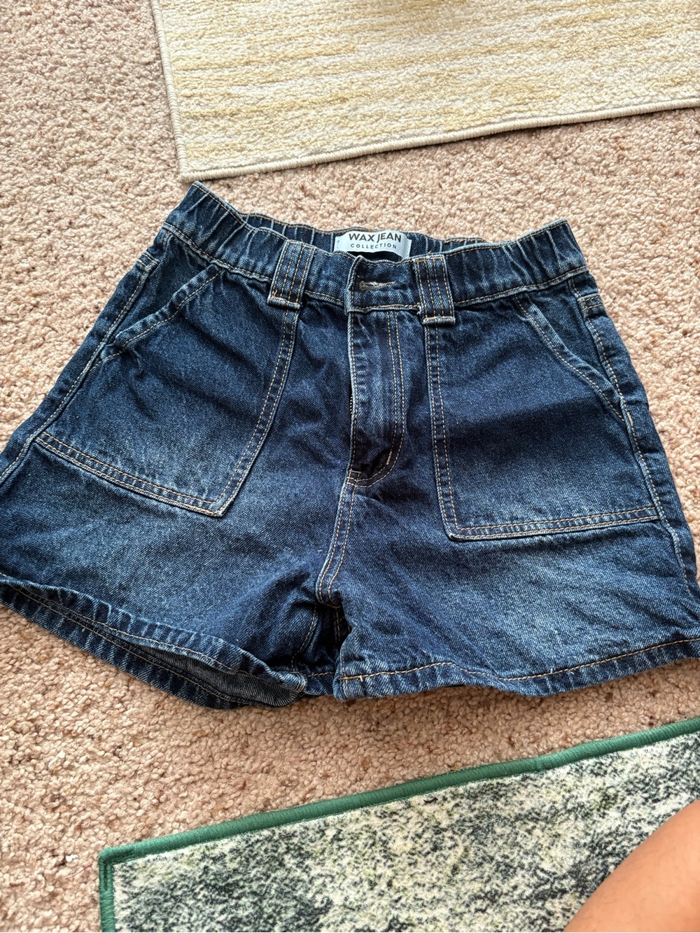 Wax Jean Dark Blue High-Rise Denim Shorts